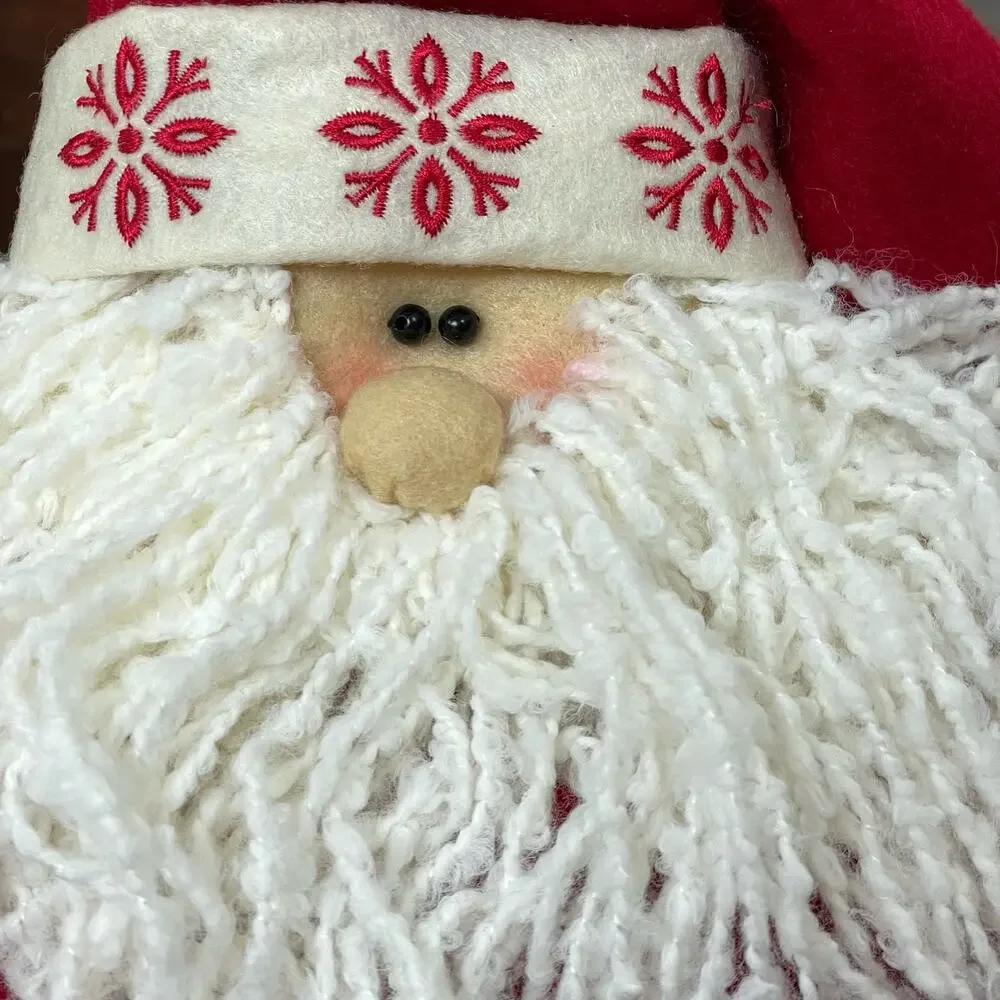 Star Shaped Santa Pillow Red White Grommet Christmas Snowflake READ Dscpt